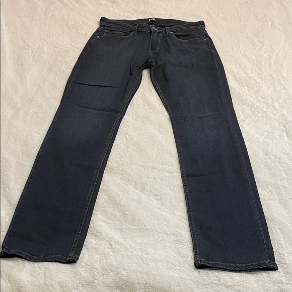 PAIGE Women's Dark Blue Straight Jeans - Picture 2 of 14